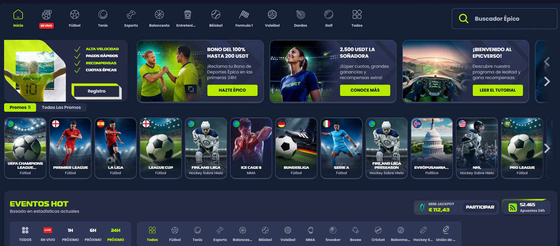 Epicbet: apuestas deportivas y eSports