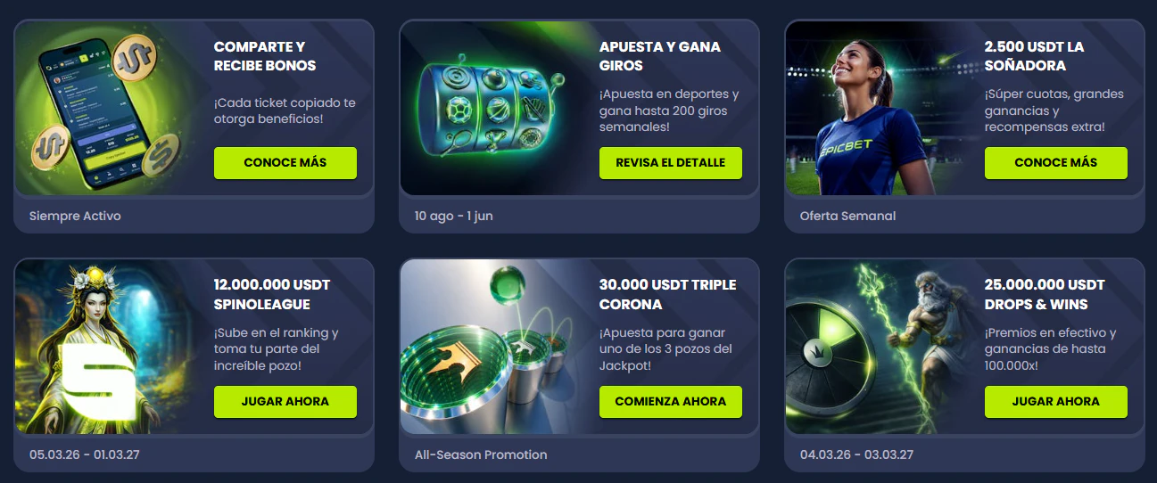 Promociones de Epicbet para tu día a día